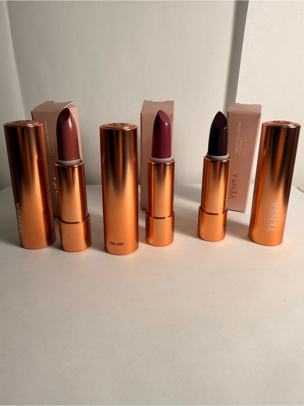 YENSA Lipstick Set — Pink, Mauve, Plum Shades